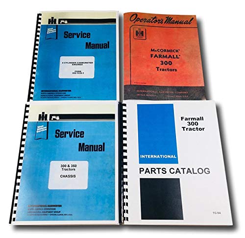 Farmall 300 Tractor Gas Engine Service Parts Operator Manual Shop Set