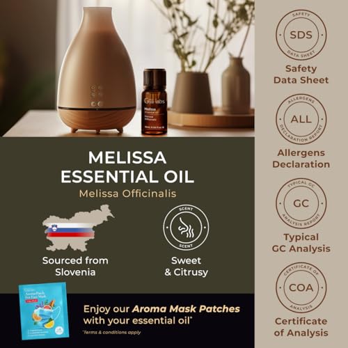 Image of 100% Pure Melissa Essential Oil - 0.34 Fl Oz - Melissa Oil for Hair, Skin, Diffuser, Aromatherapy & DIY Candle Making Scent