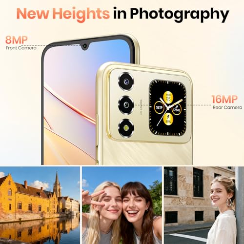 Image of FOSSIBOT S7 Android 16 Cell Phone,32GB+258GB+2TB Unlocked Phone, 6.9 inch Display 120Hz Dual-Screen Smartphones, 5000mAh Battery 4G Dual Sim Mobile Phones, Gemini Al /GPS /Face ID /Ultra-Thin (Golds)