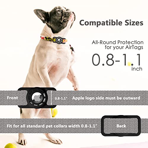 Amaessom Airtag Dog Collar Holder（4 Pack） Protective Airtag Case For Dog Collar，Anti-Lost Air Tag Case Holder Cover Compatible With Cat Dog Collars Loop ，Airtag Pet Holder 1.1 Inch Width #TOP2