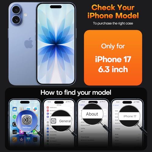 Image of TAURI for iPhone 17 Case, with Screen Protector, Matte Blue | Full Camera Protection, Anti-Yellowing Military-Grade Protection Shockproof Slim Phone Case for iPhone 17