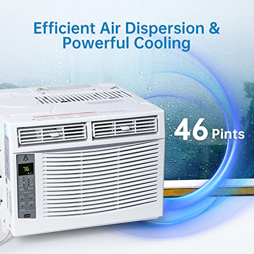 Image of Window Air Conditioners, 6000 BTU Compact AC Unit, Energy Saving Window AC, Smart AC with 3 Modes Cool Dry Fan Speed Control,Cools Up to 269 Sq.Ft,115v Mini Air Conditioner for Bedroom,Office,Home