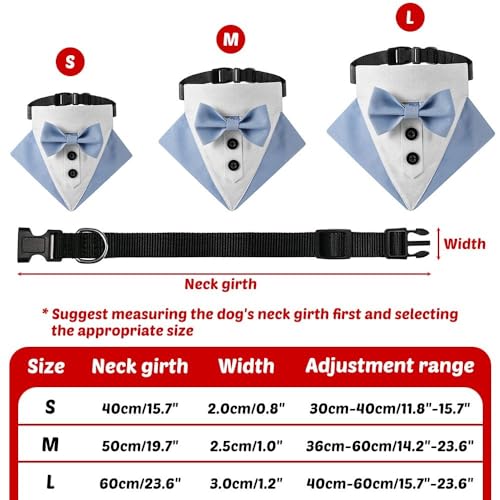 Hund Smoking Bandana Halsband, Verstellbar Haustier Fliege Bandana Haustier Hochzeitshalstuch mit Fliege für Hochzeit Geburtstag Weihnachten