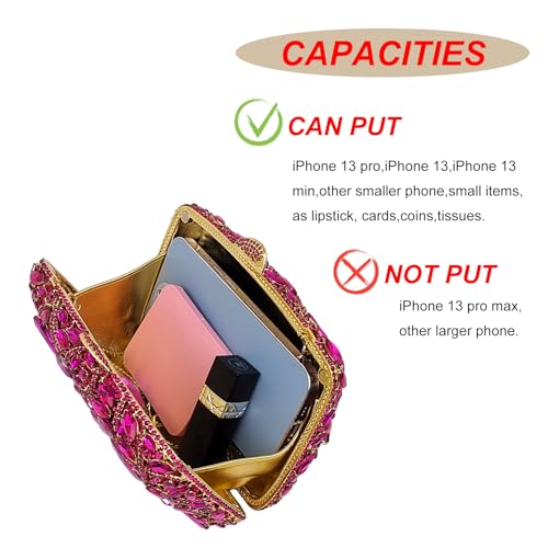 Image of Colorful Crystal Clutch Box Handbag Women Sparkling Evening Bags for Wedding Party Prom Purse