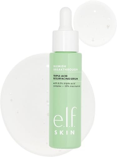 e.l.f. SKIN Blemish Breakthrough Triple-Acid Resurfacing Serum, Hydrating Night Serum For Fighting Blemishes, Helps Improve Skin Tone & Texture