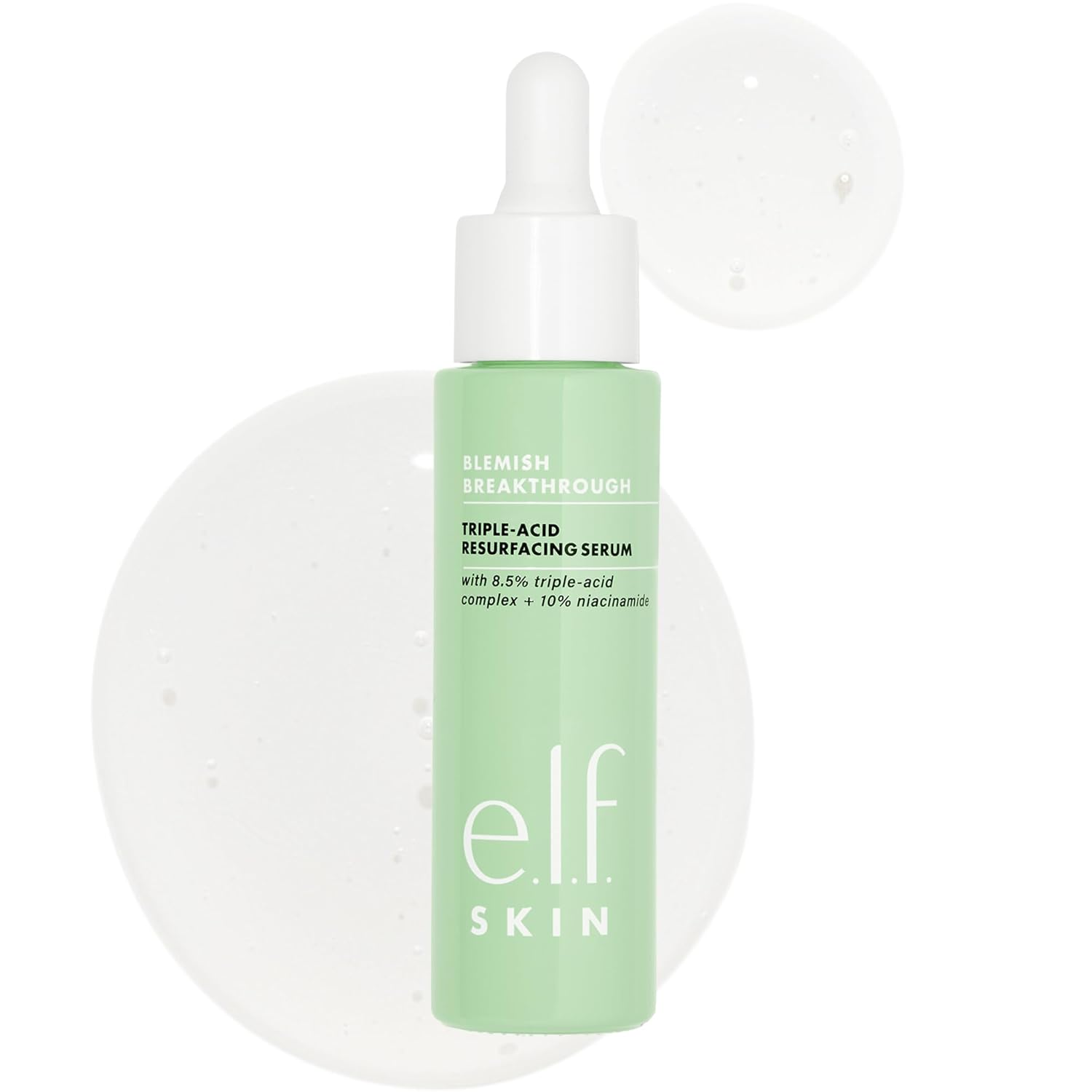 e.l.f. SKIN Blemish Breakthrough Triple-Acid Resurfacing Serum, Hydrating Night Serum For Fighting Blemishes, Helps Improve Skin Tone & Texture