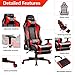 GTPLAYER Silla Gaming con Altavoz Bluetooth Reposapies Escritorio Oficina Gamer Ergonomica con...