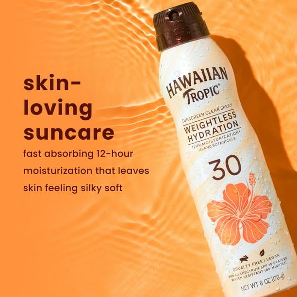 Tropic Weightless Hydration Clear Spray Sunscreen SPF 30, 6oz, With 12-Hour Moisturization, LIGHTWEIGHT AND NON-GREASY, ICONIC TROPIC SCENT image 3
