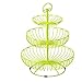 ZENGQIANGLEI 3 Tier Drut Drut Owocowy Kosz Blosz Stojak, Okrągłe Kosze Metalowe Kosze z górnym uchwytem, ​​do salonu i nowoczesny stół kuchenny, różowy (Color : Green)