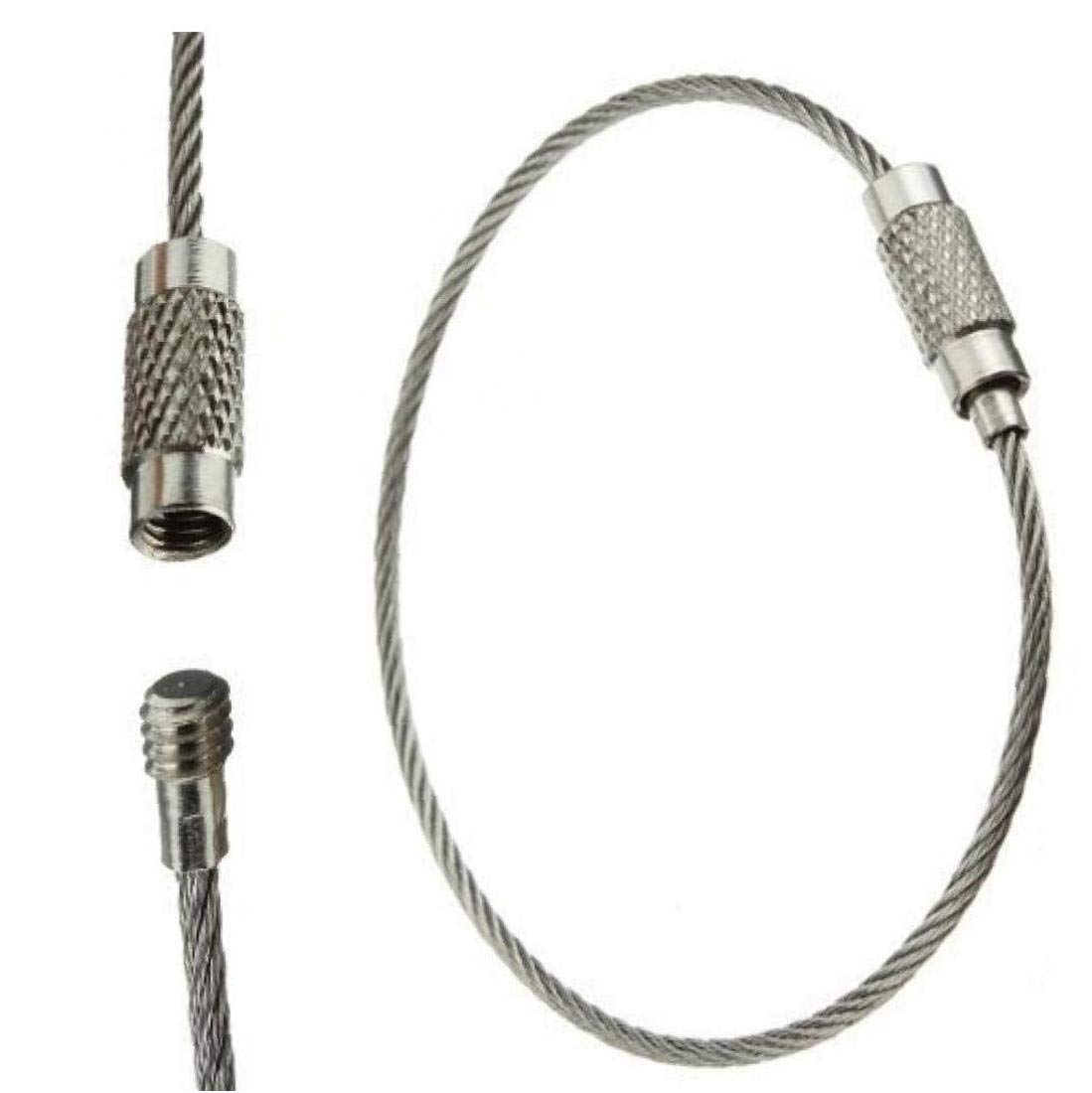 Acciaio Inox Vite Fissaggio Filo Portachiavi Cavo Cerchio 250mm