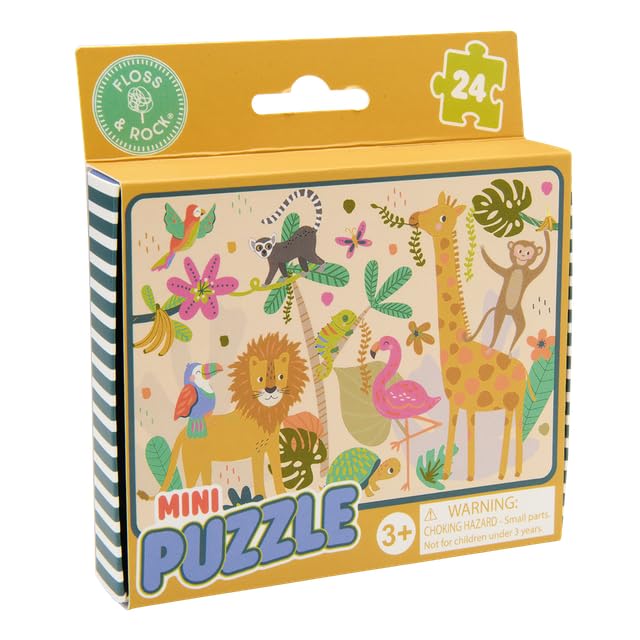 Mini rompecabezas Floss & Rock de la selva con 24 piezas multicolor para el desarrollo mental
