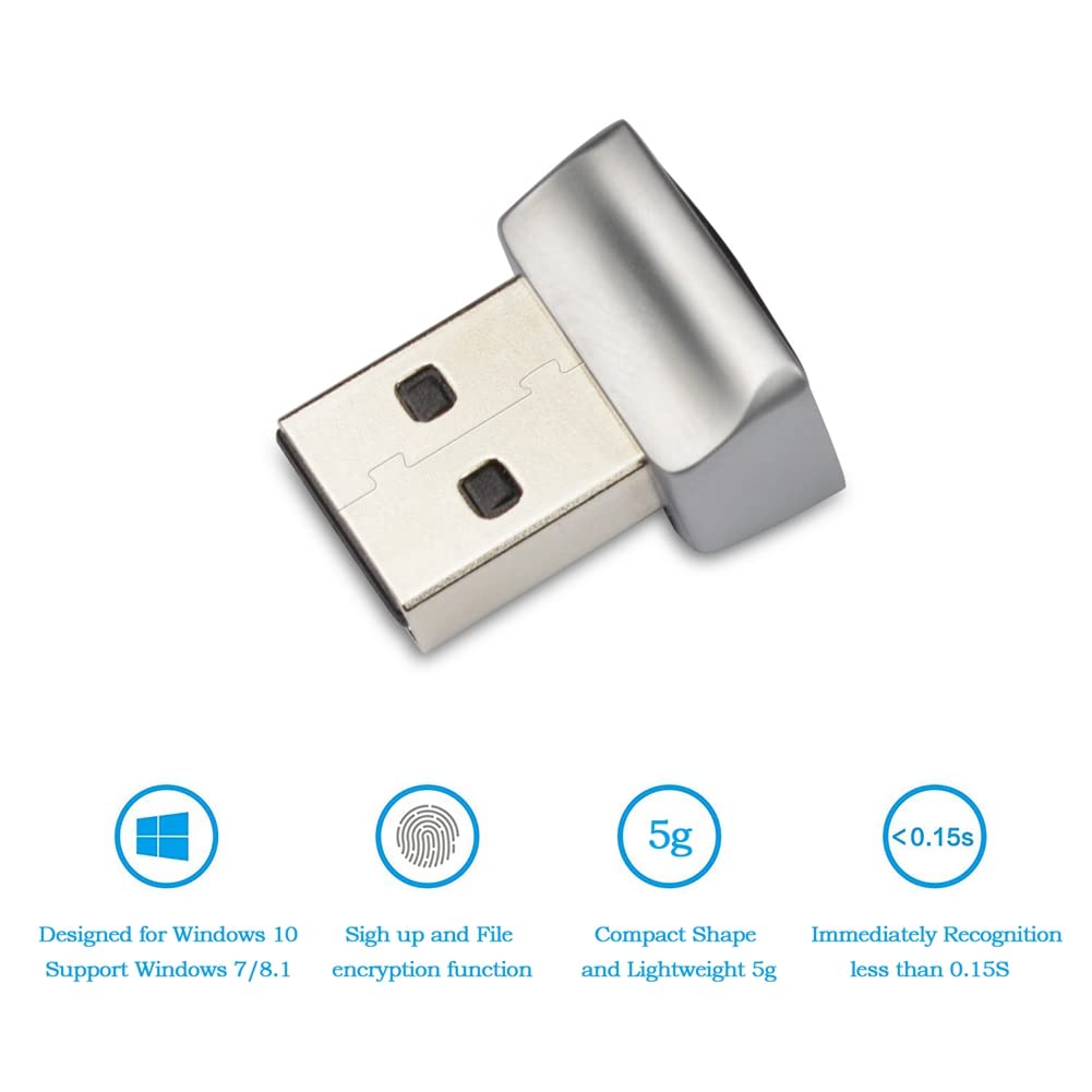 Módulo de lector de dactilares USB de 2 piezas de repuesto accesorios para Windows10,11 escáner biométrico candado PC huella digital