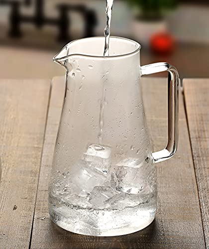 1,5 Litri Caraffa Vetro, Brocca di Vetro con