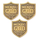Men of God ‘Make a Difference’, Pack of 3, Bulk Christian Challenge Coin - Inspire Faith and Strength with Antique Gold-Color Plated Shield Design - Psalm 28:7 KJV