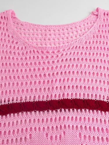 Bohemian Knitted Sweater Contrasting Vest Hollow Dress Summer and Autumn, Students, Daily, Party, Christmas4