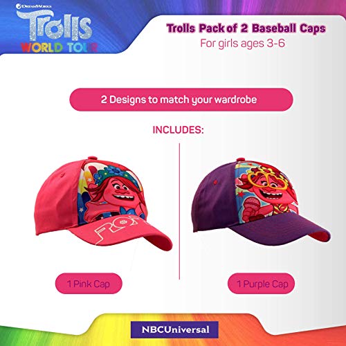 DreamWorks Trolls Poppy 2 Piece Design Girls Baseball Cap (Age 4-7)3