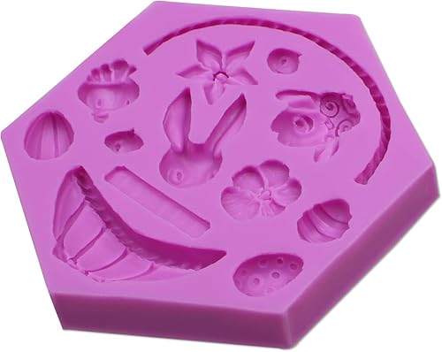 Miniatura 8 de Moldes de chocolate de conejo de Pascua, moldes de silicona para huevos de Pascua, flores, galletas, decoración de cupcakes, decoración de pasteles,