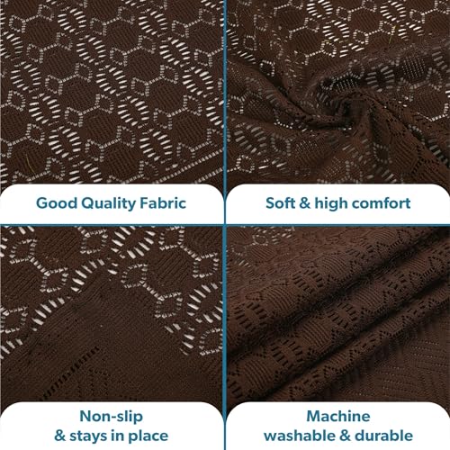 Image of Kuber Industries (Set of 10) Soft Stylish & Durable Cotton Sofa Covers 5 Seater | Aesthetic Sofa Protector /Mat & Slipcover for Hall, Living Room & Office | Galaxy 1704 - Dark Brown