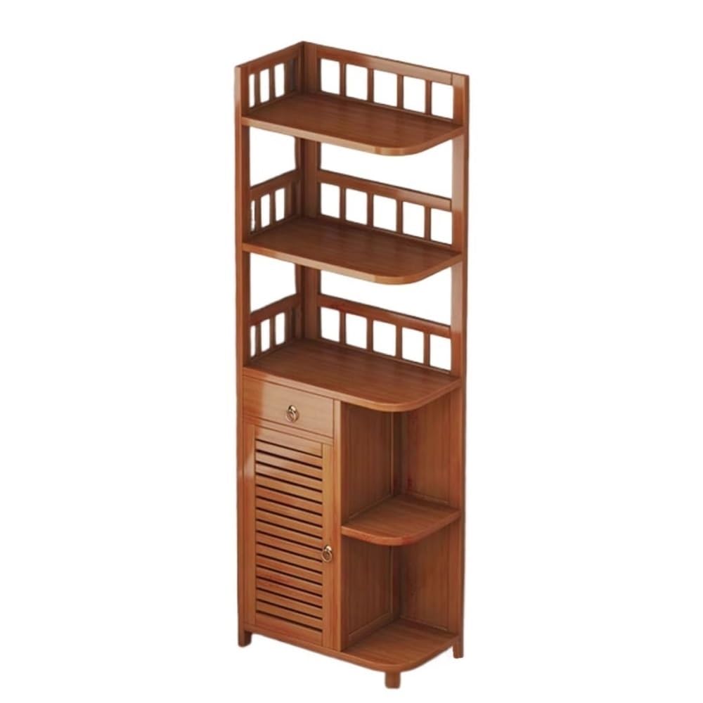 Huangj-0527 Bookcase Storage Shelves Corner Cabinet, Bedroom, Floor to Ceiling Living Room Side Cabinet, Storage Cabinet, Bookshelf Book Shelves(Natural,Medium)