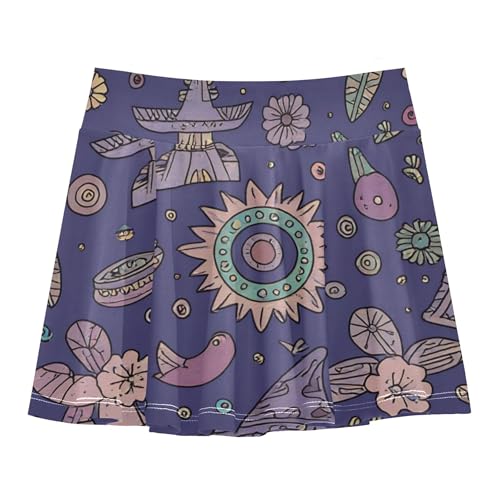 Girl Athletic Skort with Built-in Shorts Flowy Golf Skirts for Little Girls Cheer Skirts with Pockets