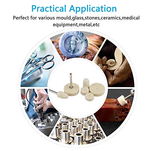 Image of DIY Crafts Design No # 4, Pack Of 10 Pcs, Wool Felt Polishing Bits Mandrel; Accessories Rota (Design No # 4, Pack Of 10 Pcs)