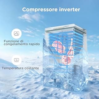 COMFEE' RCC146WH2EU(E) 143L Congelatore a pozzetto indipendente, Conversione tra congelatore e frigorifero, compressore inverter, Adatto per strutture esterne, garage e capanni, Bianco