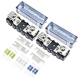 RECOIL MFHA-2 2 Packs Fuseholder 0/2/4 Gauge Modular Inline ANL & Mini-ANL Fuse Holders with Jumper Bars to Create Distribution Block Fuse and Negative Combo Blocks