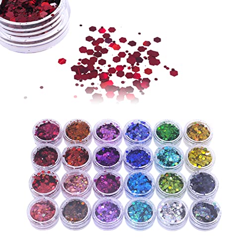DBOO Holografischer Glitzer 24 Töpfe Set