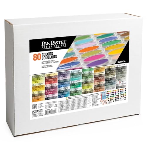 PanPastel Artist Pastels by GOLDEN, 80 Color Set, Professional Artist Pastels, Unique Pan Format (cake-like)
