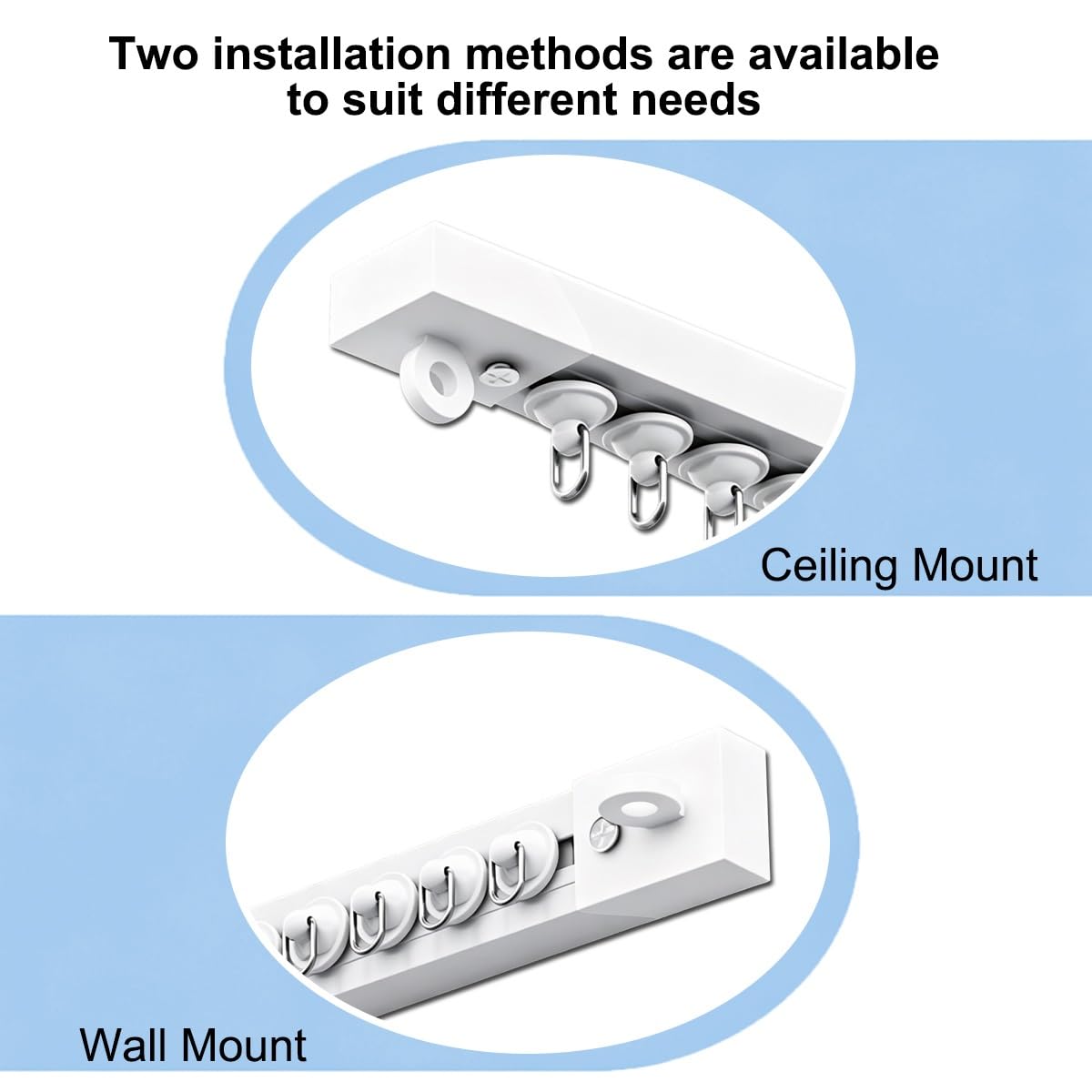 Rail de Rideau Autocollant, pour Mur ou Plafond, Sans PerçAge, pour Cadres de Portes et FenêTres, IdéAl pour Camping-Car et Locataires DéCoupable Sans Dommage Sans Outils(4.5M)