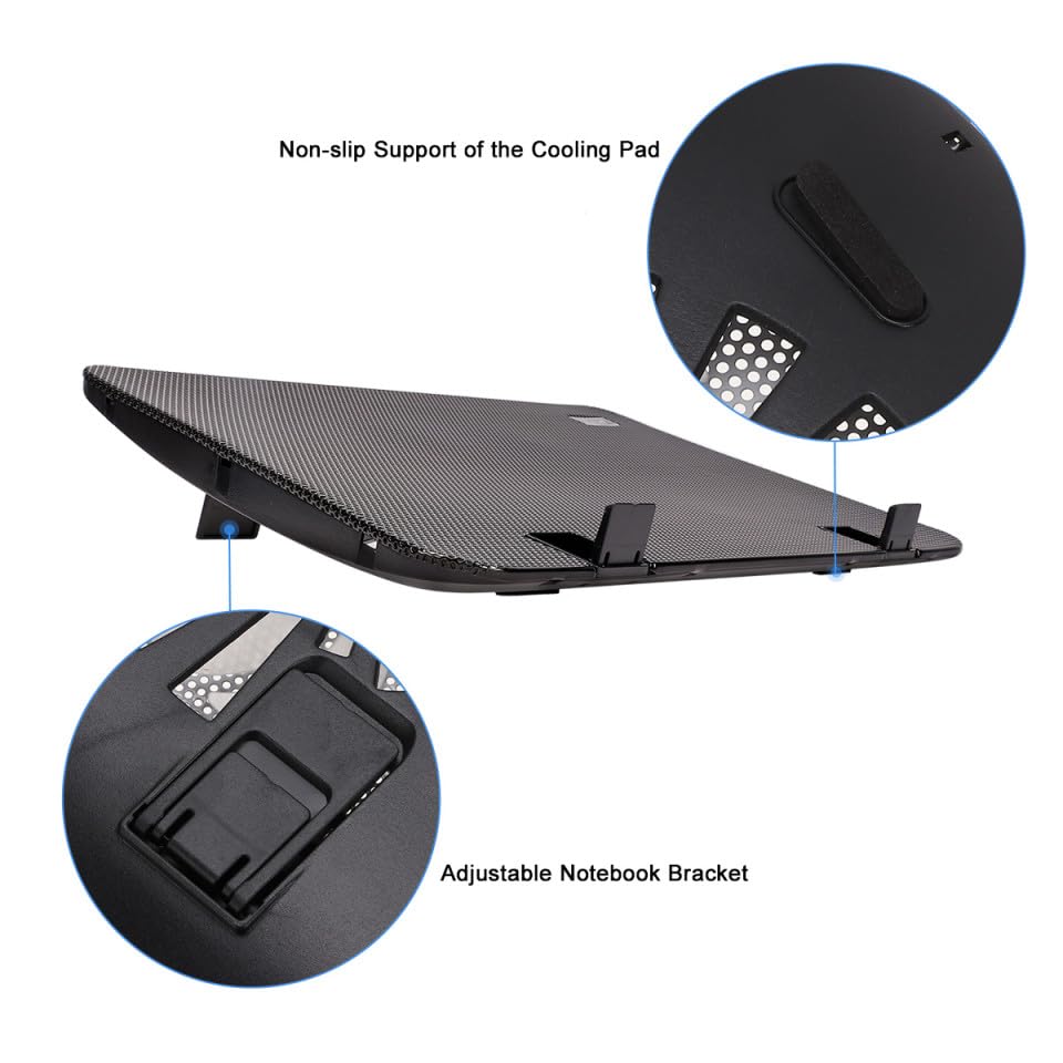 Base ajustable para laptop con ventilador grande de 6 pulgadas miniatura 5