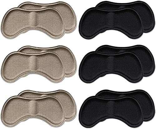 6x Paires de Protege Talon Chaussure confortables | Semelle Chaussure trop grande | pour plus de confort et une chaussure plus ajustée | Couleur : 3x Beige 3x Noir