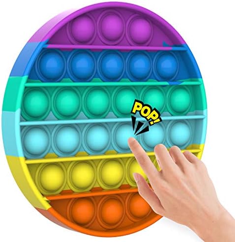 Yefun Push Bubble Sensory Fidget Toy, Stress Relief Special Needs Silent Classroom (rainbow Round)