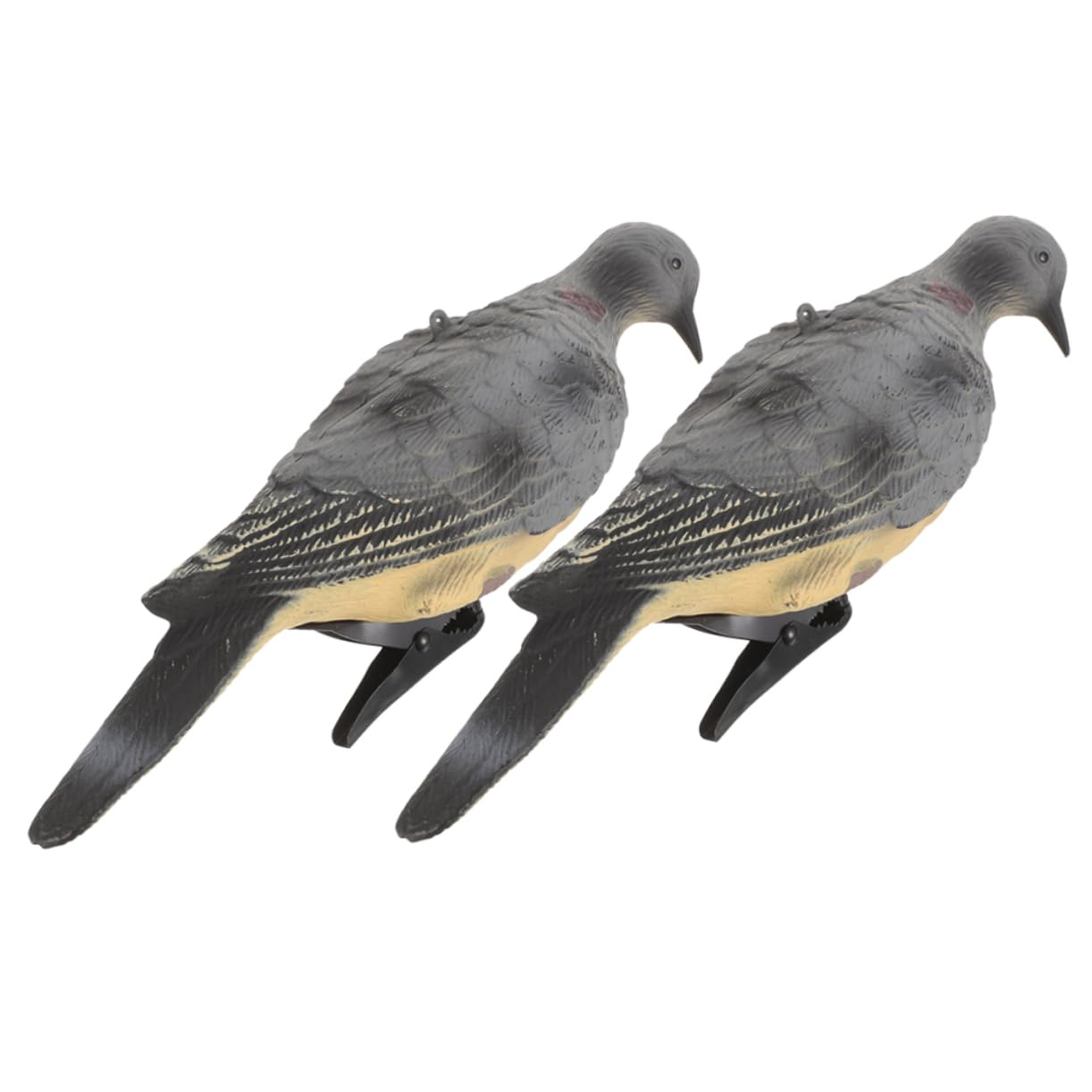 2piezas Palomas Decorativas De Plástico Estatua De Pájaro Falso para Caza y Decoración De Aves
