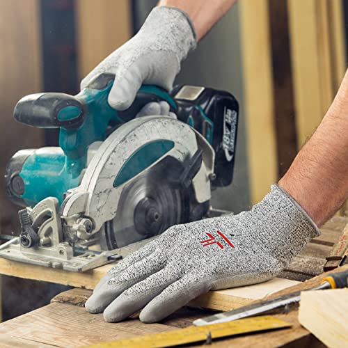 SAFEAT Cut Resistant Work Gloves for Men and Women - Protective, Flexible, Safety Grip, Comfortable PU Coated Palm - Image 4