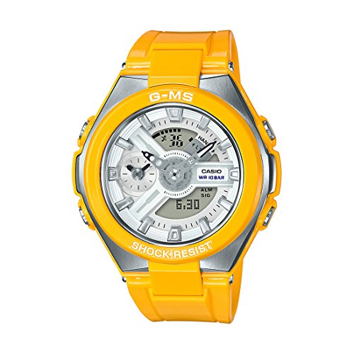 Image of Casio Resin Baby-G Analog-Digital Silver Dial Women's Watch - Msg-400-9Adr (Bx115), Band Color:Yellow