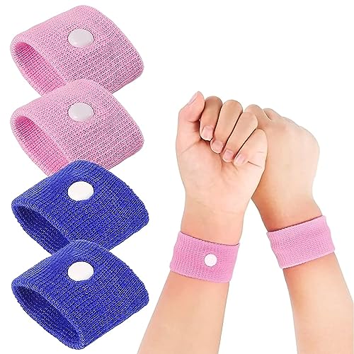 Pulsera de Acupresión Contra Náuseas,2 pares Pulsera Antimareo Pulsera Acupresion Anti Nauseas Pulsera Anti Mareo,para Enfermedades Marítimas Embarazadas, Voladores, Náuseas de Viaje