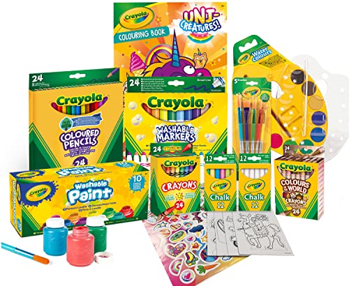 Crayola, Méga-Set Couleur et Peinture avec Autocollants, Activité Créative et Cadeau pour Enfants, Âge 6+