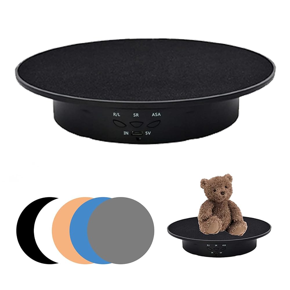 QENETY Motorized Turntable 20cm Rotating Turntable Electric Turntable Rotating Cake Stand Rotating Base Electric Rotating Display Stand with 5 PVC Backgrounds 8kg : Amazon.de: Electronics & Photo