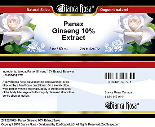 Miniatura 3 de Bianca Rosa Panax Ginseng 10% Extracto Salve (2 oz, ZIN 524072)