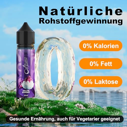 DBL Aromakonzentrat 60ml, Intensives Lebensmittelaroma Ideal zum Backen, in Lebensmitteln & Getränken, auch für Vernebler, Nebelmaschinen, uvm (Traubensorbet)