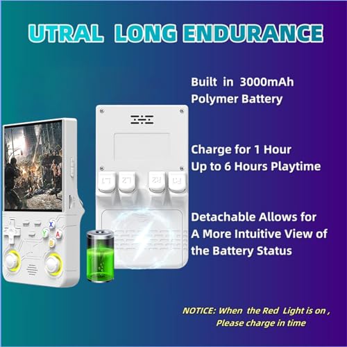 Image of R36 Ultra Retro Handheld Game Console-2025 Model with 128GB, 4-Inch IPS Screen, Over 30K Games Mini Video Games Console, Supports 23 Emulators, Linux-Based Retro Gaming Console (White)