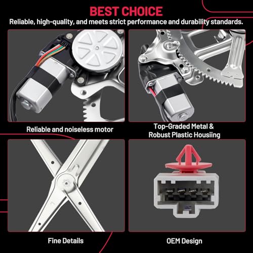 Image of BDFHYK 741-717 Power Window Regulator with Motor Front Left, Compatible with 1990-1993 Honda Accord