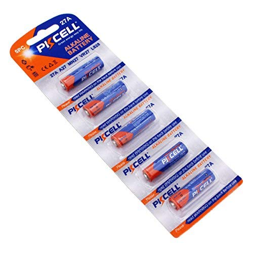 PKCell 5 Pack A23 23A 12V Alkaline Battery, Alkaline A23G A23S GP23AE 23GA MN21 Batteries for Garage Doors Opener, Ceiling Fans, Wireless Doorbells Remotes, Security Systems, Keyless Entry Systems