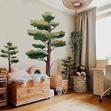 astrkiz Extra Huge Trees Wall Decals Peel and Stick, Self Adhesive PVC Realistic Tree Forest Wall Mural Sticker, Precut Pine Tree Wall Art Decor for Kids Bedroom Playroom Nursery Room, 70.86'x88.58'