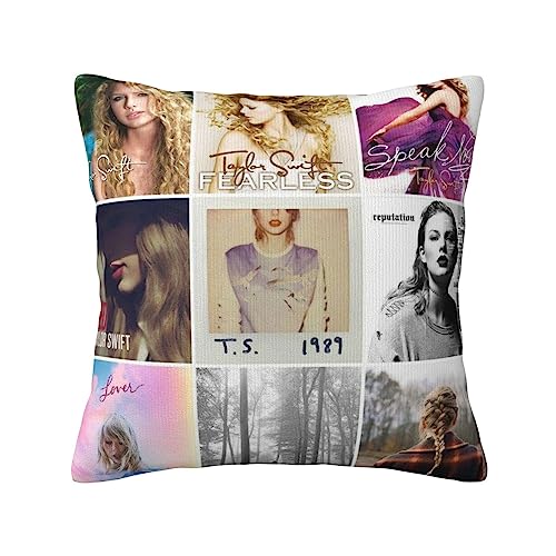 Music Album Pillowcase 18 "x18 Home Decor Singer Taylor Throw Pillowcase Decorative Music Fans Gift Decorative Square Cushion Covers for Couch Couch Bed Car