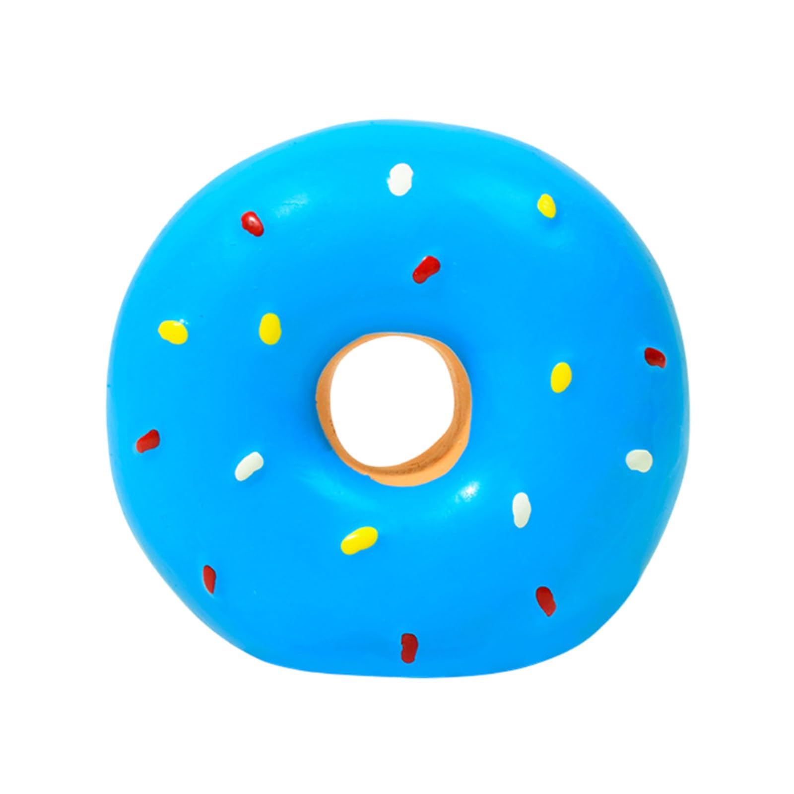 Pet Toys Latex Dog Squeaky Donut Shaped Chew for Puppies Durable Chewing for Teething Dogs Interactive (Blue, 7cm)