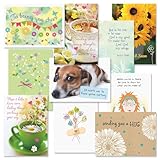 Get Well Faith Greeting Cards Value Pack - Set of 20 (10 designs) Large 5 x 7, Sentiments Inside, Get Well Soon Cards, Get Well Wishes