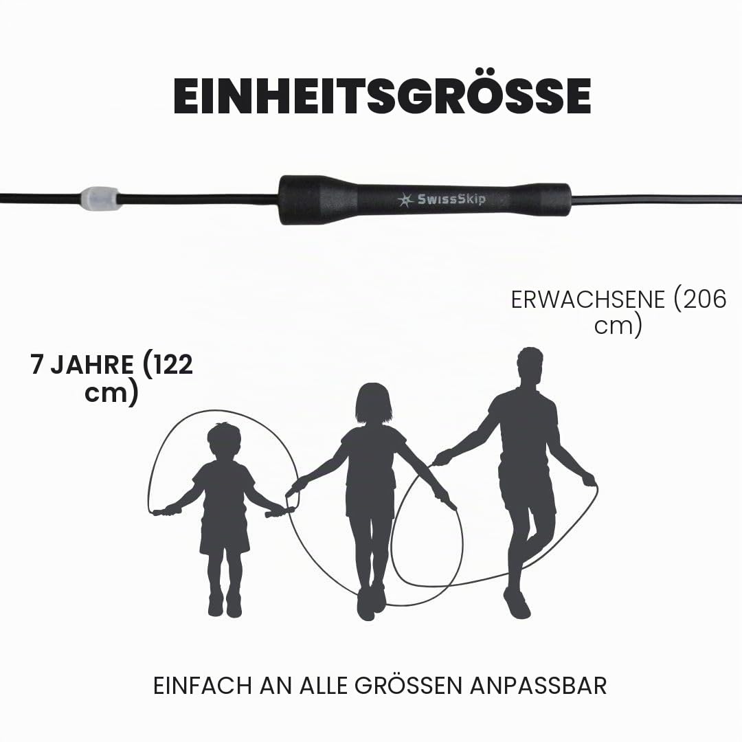 Swissskip Speed-Springseil von Dayan Kolev, 5 mm PVC-Springseil, ideal für Anfänger und Fortgeschrittene, entworfen für Fitness, Cardio, Boxen und Crossfit, verstellbare Länge mit unzerbrechlichen