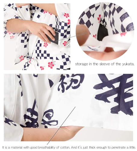 Image of Dita Tokyoin Traditional Made In Japan Cotton Yukata Robe (Japanese Pajama Kimono) Easy Wearing set2